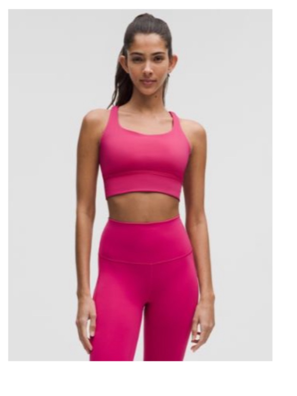 Size 6 Lululemon Raspberry Longline Cross-Back Sports Bra